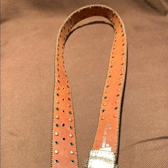 Leather bedazzled embellished belt worn once